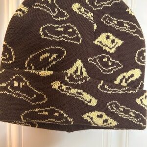 Brown and Yellow Patterned Women's Beanie